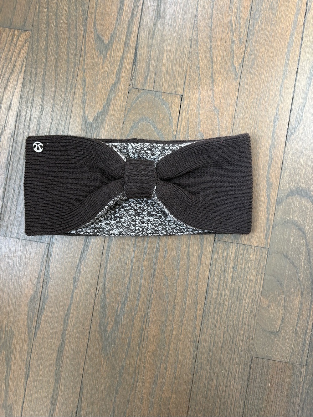 lululemon athletica Black and Gray Knitted Bow Headband